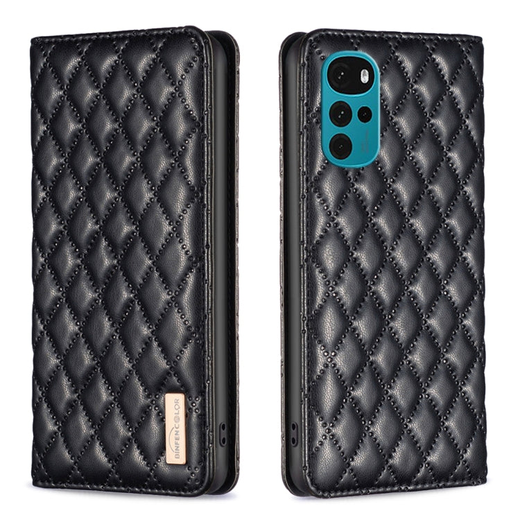 Custodia per telefono a conchiglia in pelle magnetica Diamond Lattice, For Motorola Moto E30 / E40, For Motorola Moto E32 4G, For Motorola Moto G22, For Motorola Moto G31 / G41