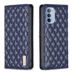 Custodia per telefono a conchiglia in pelle magnetica Diamond Lattice, For Motorola Moto E30 / E40, For Motorola Moto E32 4G, For Motorola Moto G22, For Motorola Moto G31 / G41