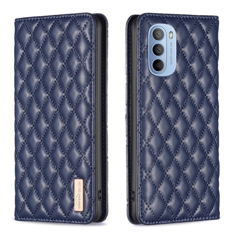Custodia per telefono a conchiglia in pelle magnetica Diamond Lattice, For Motorola Moto E30 / E40, For Motorola Moto E32 4G, For Motorola Moto G22, For Motorola Moto G31 / G41