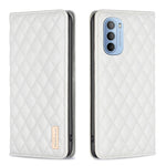 Custodia per telefono a conchiglia in pelle magnetica Diamond Lattice, For Motorola Moto E30 / E40, For Motorola Moto E32 4G, For Motorola Moto G22, For Motorola Moto G31 / G41