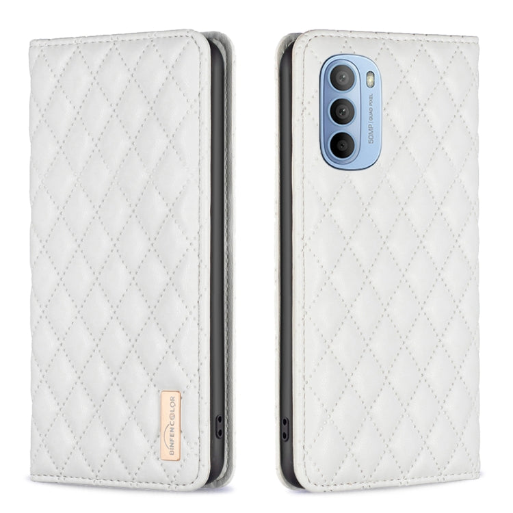 Custodia per telefono a conchiglia in pelle magnetica Diamond Lattice, For Motorola Moto E30 / E40, For Motorola Moto E32 4G, For Motorola Moto G22, For Motorola Moto G31 / G41