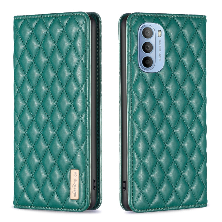 Custodia per telefono a conchiglia in pelle magnetica Diamond Lattice, For Motorola Moto E30 / E40, For Motorola Moto E32 4G, For Motorola Moto G22, For Motorola Moto G31 / G41