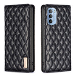 Custodia per telefono a conchiglia in pelle magnetica Diamond Lattice, For Motorola Moto E30 / E40, For Motorola Moto E32 4G, For Motorola Moto G22, For Motorola Moto G31 / G41