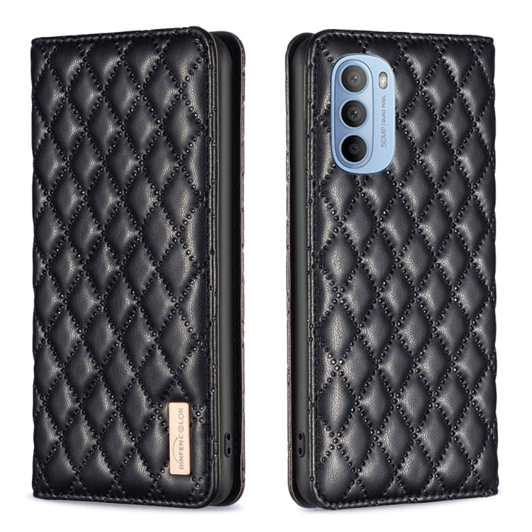 Custodia per telefono a conchiglia in pelle magnetica Diamond Lattice, For Motorola Moto E30 / E40, For Motorola Moto E32 4G, For Motorola Moto G22, For Motorola Moto G31 / G41
