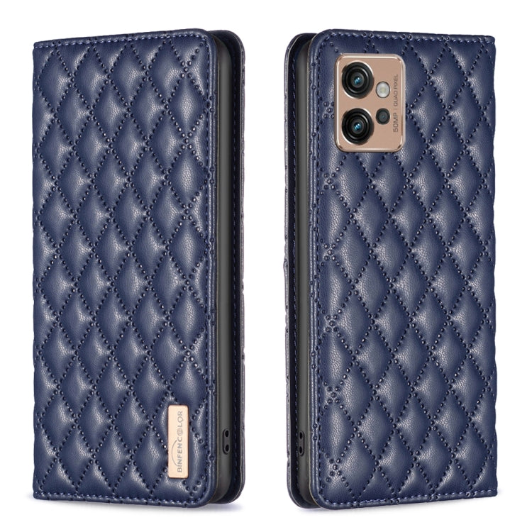 Custodia per telefono a conchiglia in pelle magnetica Diamond Lattice, For Motorola Moto G32 4G, For Motorola Moto G42, For Motorola Moto G62, For Motorola Moto G71