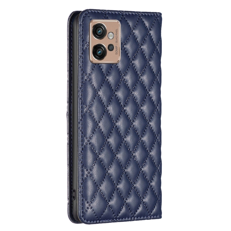 Custodia per telefono a conchiglia in pelle magnetica Diamond Lattice, For Motorola Moto G32 4G, For Motorola Moto G42, For Motorola Moto G62, For Motorola Moto G71