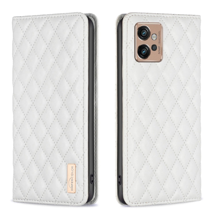 Custodia per telefono a conchiglia in pelle magnetica Diamond Lattice, For Motorola Moto G32 4G, For Motorola Moto G42, For Motorola Moto G62, For Motorola Moto G71