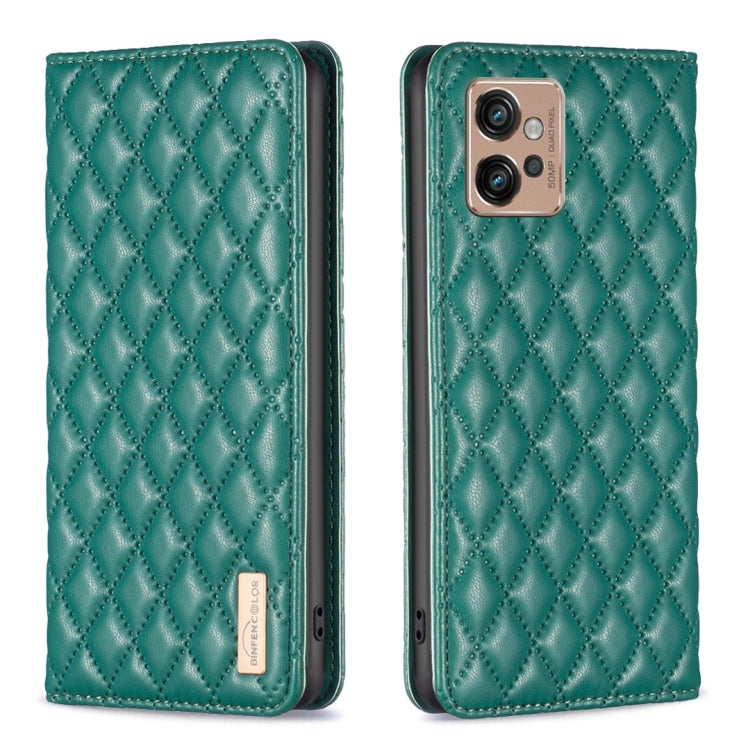 Custodia per telefono a conchiglia in pelle magnetica Diamond Lattice, For Motorola Moto G32 4G, For Motorola Moto G42, For Motorola Moto G62, For Motorola Moto G71