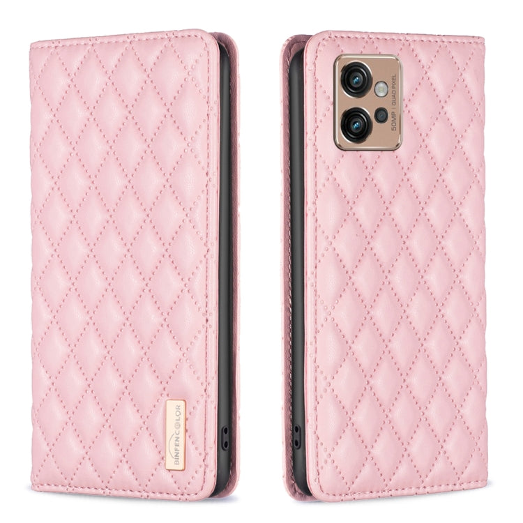 Custodia per telefono a conchiglia in pelle magnetica Diamond Lattice, For Motorola Moto G32 4G, For Motorola Moto G42, For Motorola Moto G62, For Motorola Moto G71