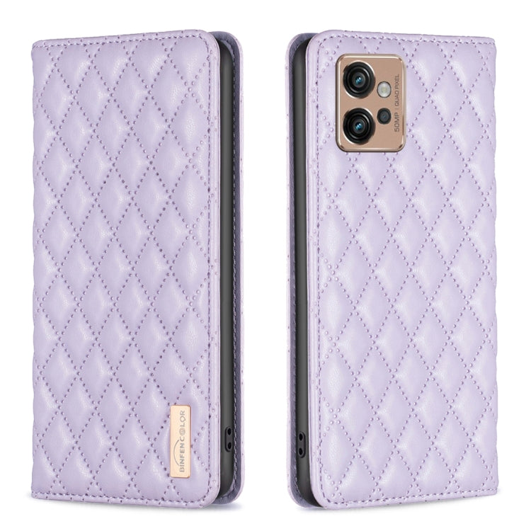 Custodia per telefono a conchiglia in pelle magnetica Diamond Lattice, For Motorola Moto G32 4G, For Motorola Moto G42, For Motorola Moto G62, For Motorola Moto G71