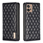Custodia per telefono a conchiglia in pelle magnetica Diamond Lattice, For Motorola Moto G32 4G, For Motorola Moto G42, For Motorola Moto G62, For Motorola Moto G71
