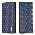 Custodia per telefono a conchiglia in pelle magnetica Diamond Lattice, For Motorola Moto G32 4G, For Motorola Moto G42, For Motorola Moto G62, For Motorola Moto G71