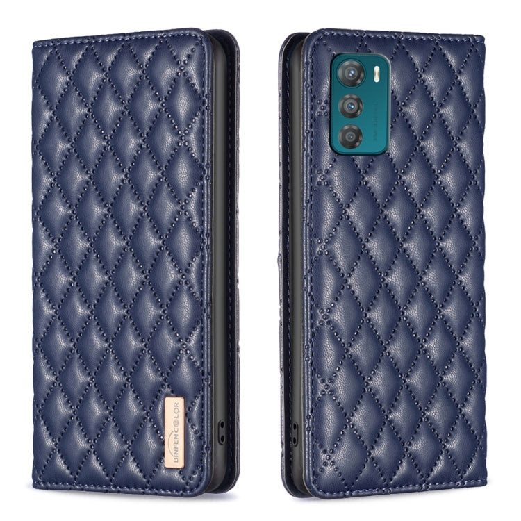 Custodia per telefono a conchiglia in pelle magnetica Diamond Lattice, For Motorola Moto G32 4G, For Motorola Moto G42, For Motorola Moto G62, For Motorola Moto G71