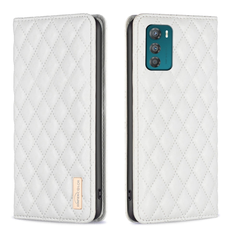 Custodia per telefono a conchiglia in pelle magnetica Diamond Lattice, For Motorola Moto G32 4G, For Motorola Moto G42, For Motorola Moto G62, For Motorola Moto G71
