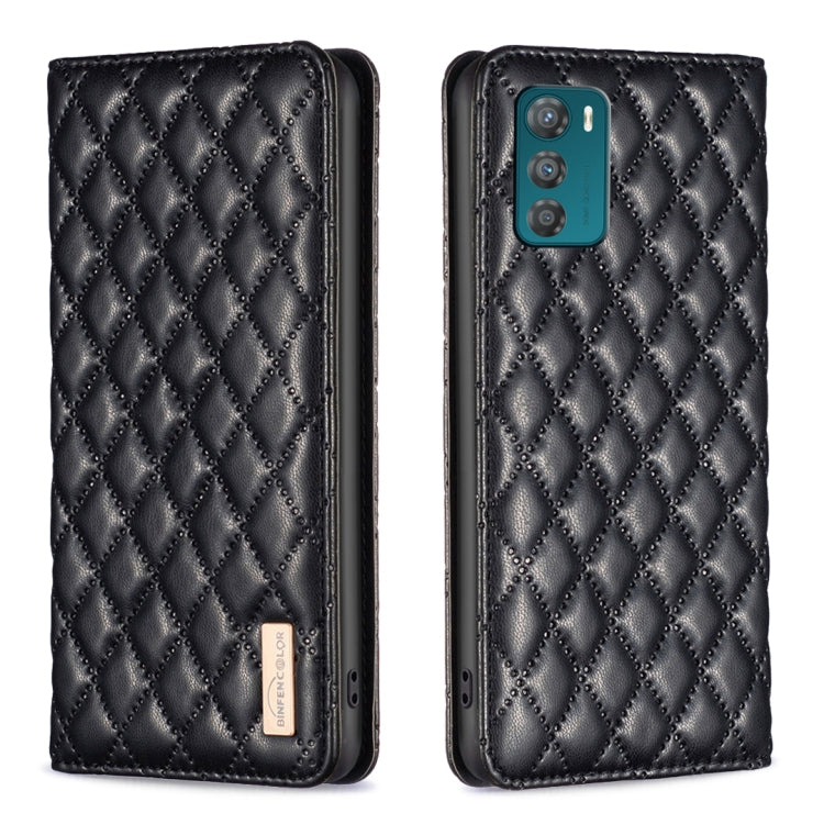 Custodia per telefono a conchiglia in pelle magnetica Diamond Lattice, For Motorola Moto G32 4G, For Motorola Moto G42, For Motorola Moto G62, For Motorola Moto G71