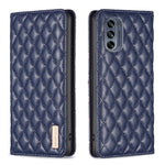 Custodia per telefono a conchiglia in pelle magnetica Diamond Lattice, For Motorola Moto G32 4G, For Motorola Moto G42, For Motorola Moto G62, For Motorola Moto G71