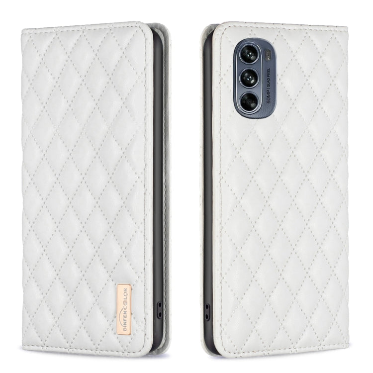 Custodia per telefono a conchiglia in pelle magnetica Diamond Lattice, For Motorola Moto G32 4G, For Motorola Moto G42, For Motorola Moto G62, For Motorola Moto G71