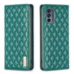 Custodia per telefono a conchiglia in pelle magnetica Diamond Lattice, For Motorola Moto G32 4G, For Motorola Moto G42, For Motorola Moto G62, For Motorola Moto G71