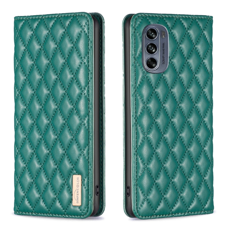Custodia per telefono a conchiglia in pelle magnetica Diamond Lattice, For Motorola Moto G32 4G, For Motorola Moto G42, For Motorola Moto G62, For Motorola Moto G71