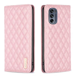 Custodia per telefono a conchiglia in pelle magnetica Diamond Lattice, For Motorola Moto G32 4G, For Motorola Moto G42, For Motorola Moto G62, For Motorola Moto G71