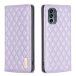 Custodia per telefono a conchiglia in pelle magnetica Diamond Lattice, For Motorola Moto G32 4G, For Motorola Moto G42, For Motorola Moto G62, For Motorola Moto G71
