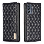 Custodia per telefono a conchiglia in pelle magnetica Diamond Lattice, For Motorola Moto G32 4G, For Motorola Moto G42, For Motorola Moto G62, For Motorola Moto G71