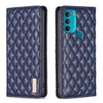 Custodia per telefono a conchiglia in pelle magnetica Diamond Lattice, For Motorola Moto G32 4G, For Motorola Moto G42, For Motorola Moto G62, For Motorola Moto G71