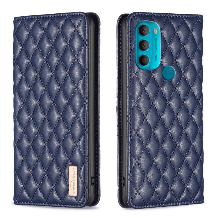 Custodia per telefono a conchiglia in pelle magnetica Diamond Lattice, For Motorola Moto G32 4G, For Motorola Moto G42, For Motorola Moto G62, For Motorola Moto G71