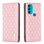 Custodia per telefono a conchiglia in pelle magnetica Diamond Lattice, For Motorola Moto G32 4G, For Motorola Moto G42, For Motorola Moto G62, For Motorola Moto G71