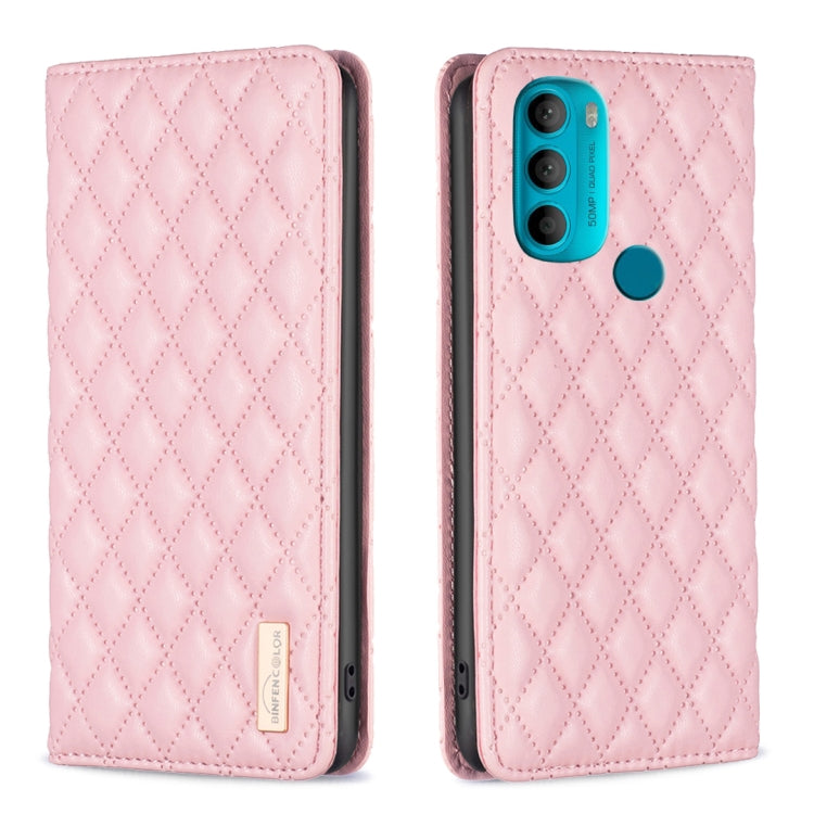 Custodia per telefono a conchiglia in pelle magnetica Diamond Lattice, For Motorola Moto G32 4G, For Motorola Moto G42, For Motorola Moto G62, For Motorola Moto G71