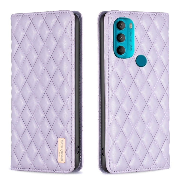 Custodia per telefono a conchiglia in pelle magnetica Diamond Lattice, For Motorola Moto G32 4G, For Motorola Moto G42, For Motorola Moto G62, For Motorola Moto G71