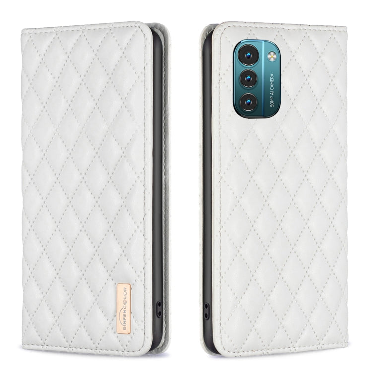 Custodia per telefono a conchiglia in pelle magnetica Diamond Lattice, For Motorola Moto G200 5G / Edge S30 5G, For Nokia G11 / G21