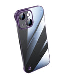 Custodia per telefono PC trasparente senza cornice galvanica, For iPhone 14, For iPhone 14 Plus, For iPhone 14 Pro