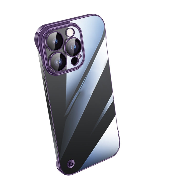 Custodia per telefono PC trasparente senza cornice galvanica, For iPhone 14, For iPhone 14 Plus, For iPhone 14 Pro