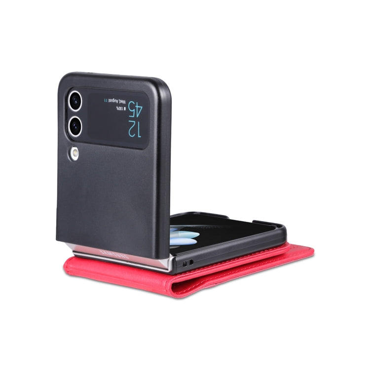 AZNS Custodia per telefono in pelle a conchiglia con struttura in vitello magnetico, For Samsung Galaxy Z Flip4 5G, For Samsung Galaxy Z Flip3 5G