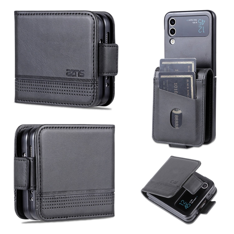 AZNS Custodia per telefono in pelle a conchiglia con struttura in vitello magnetico, For Samsung Galaxy Z Flip4 5G, For Samsung Galaxy Z Flip3 5G