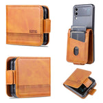 AZNS Custodia per telefono in pelle a conchiglia con struttura in vitello magnetico, For Samsung Galaxy Z Flip4 5G, For Samsung Galaxy Z Flip3 5G