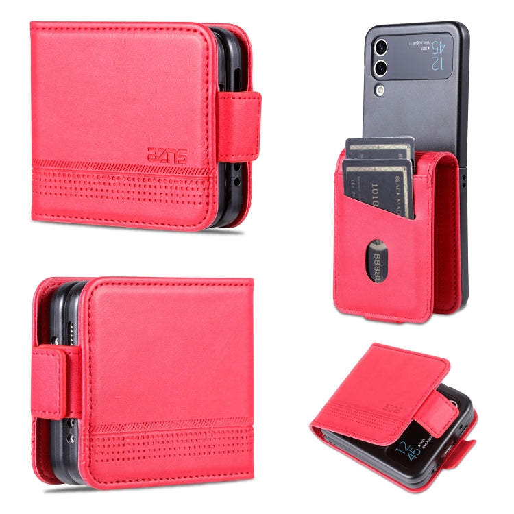 AZNS Custodia per telefono in pelle a conchiglia con struttura in vitello magnetico, For Samsung Galaxy Z Flip4 5G, For Samsung Galaxy Z Flip3 5G