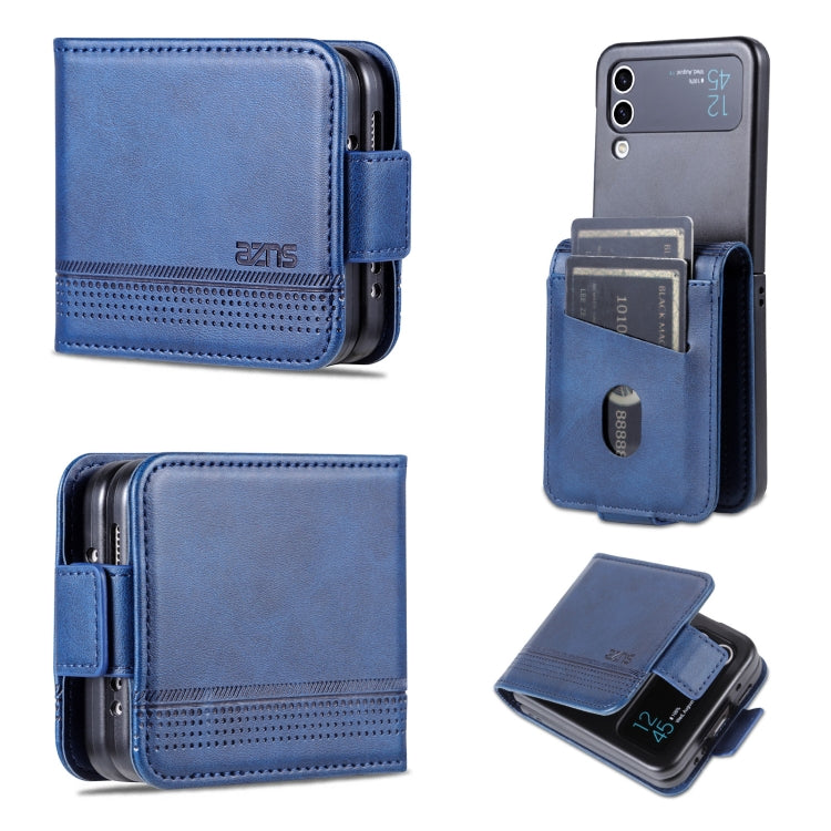 AZNS Custodia per telefono in pelle a conchiglia con struttura in vitello magnetico, For Samsung Galaxy Z Flip4 5G, For Samsung Galaxy Z Flip3 5G