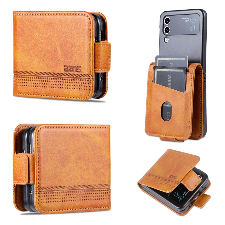 AZNS Custodia per telefono in pelle a conchiglia con struttura in vitello magnetico, For Samsung Galaxy Z Flip4 5G, For Samsung Galaxy Z Flip3 5G
