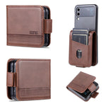 AZNS Custodia per telefono in pelle a conchiglia con struttura in vitello magnetico, For Samsung Galaxy Z Flip4 5G, For Samsung Galaxy Z Flip3 5G