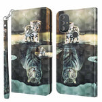 Modello di pittura 3D Custodia per telefono in TPU + PU, For Motorola Moto G Power 2022, For Motorola Moto G Stylus 5G 2022