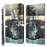 Modello di pittura 3D Custodia per telefono in TPU + PU, For OnePlus 10T, For Sony Xperia 5 IV