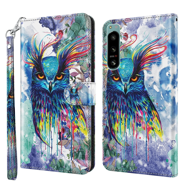Modello di pittura 3D Custodia per telefono in TPU + PU, For OnePlus 10T, For Sony Xperia 5 IV