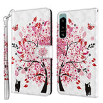 Modello di pittura 3D Custodia per telefono in TPU + PU, For OnePlus 10T, For Sony Xperia 5 IV