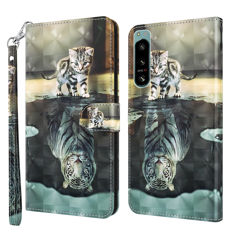Modello di pittura 3D Custodia per telefono in TPU + PU, For OnePlus 10T, For Sony Xperia 5 IV