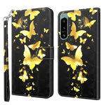 Modello di pittura 3D Custodia per telefono in TPU + PU, For OnePlus 10T, For Sony Xperia 5 IV