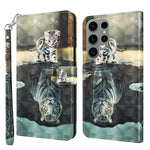 Modello di pittura 3D Custodia per telefono in TPU + PU, For Samsung Galaxy S23 ultra 5G