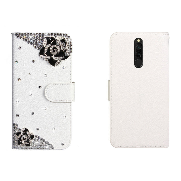 Custodia portafoglio in pelle con strass e slot carte