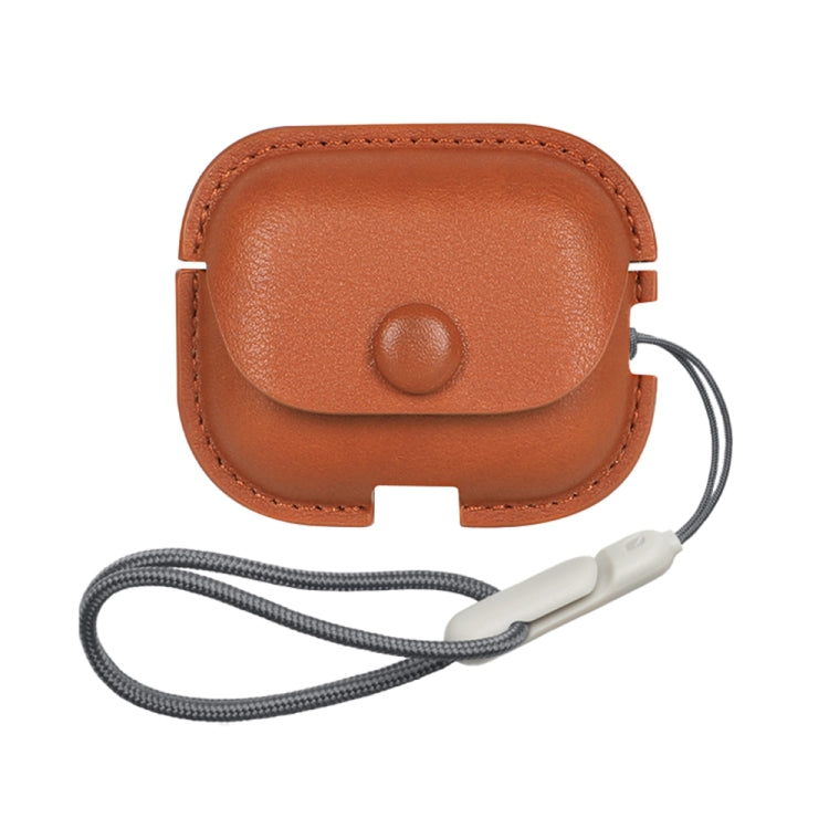 Custodia protettiva per auricolari in pelle PU Litchi Texture con cordino, For AirPods Pro 2 with Lanyard